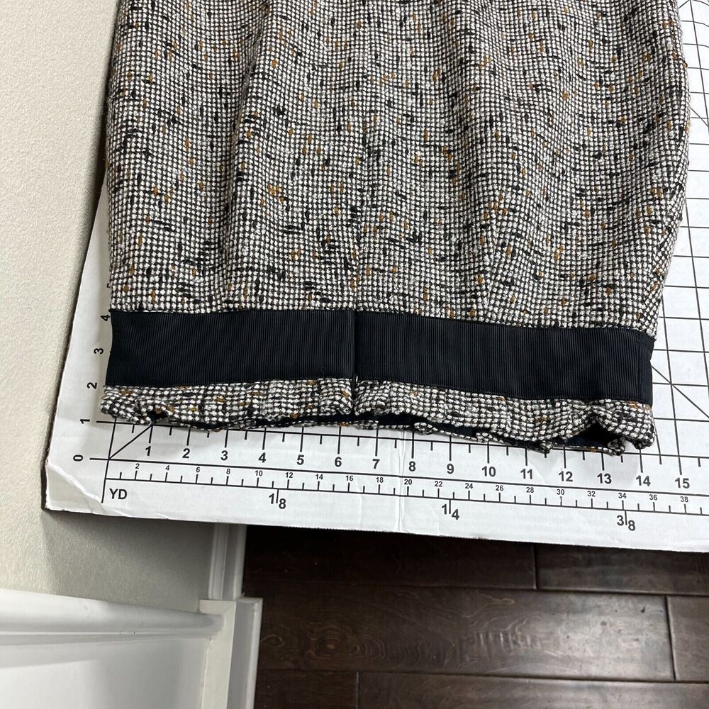 Classiques Entier Pencil Skirt 8 High Waist Tweed Black Brown Wool Silk Academia